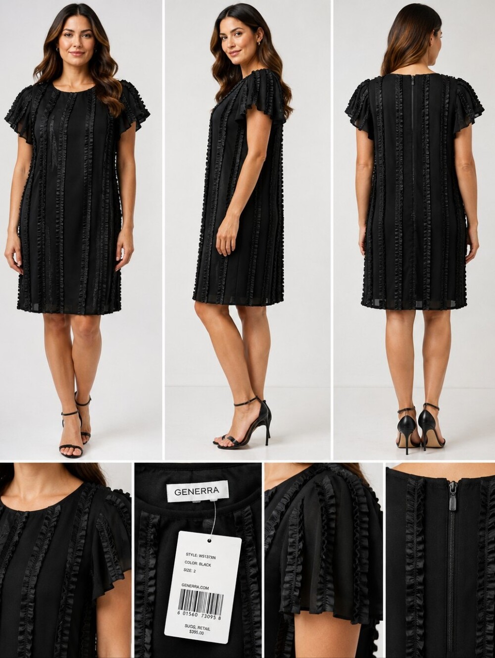 NWT Gennera Little Black Cocktail Dress. Y2K Avant Garde